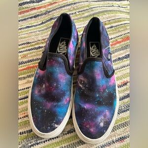 Vans Galaxy Print slip on shoes, women’s size 9